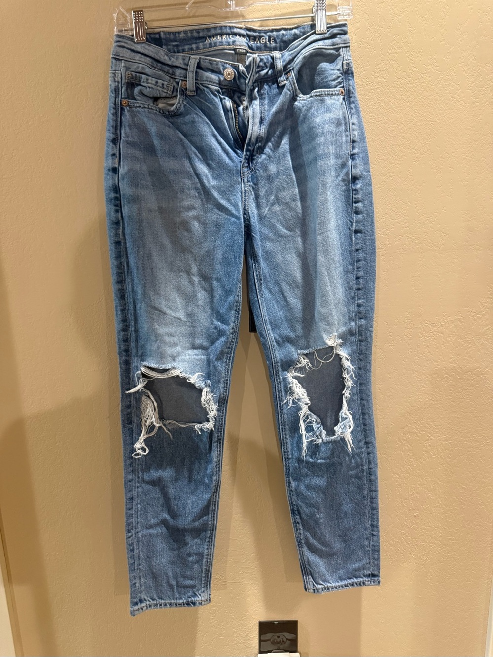 American Eagle Outfitters Distressed Light Blue Ripped Jeans